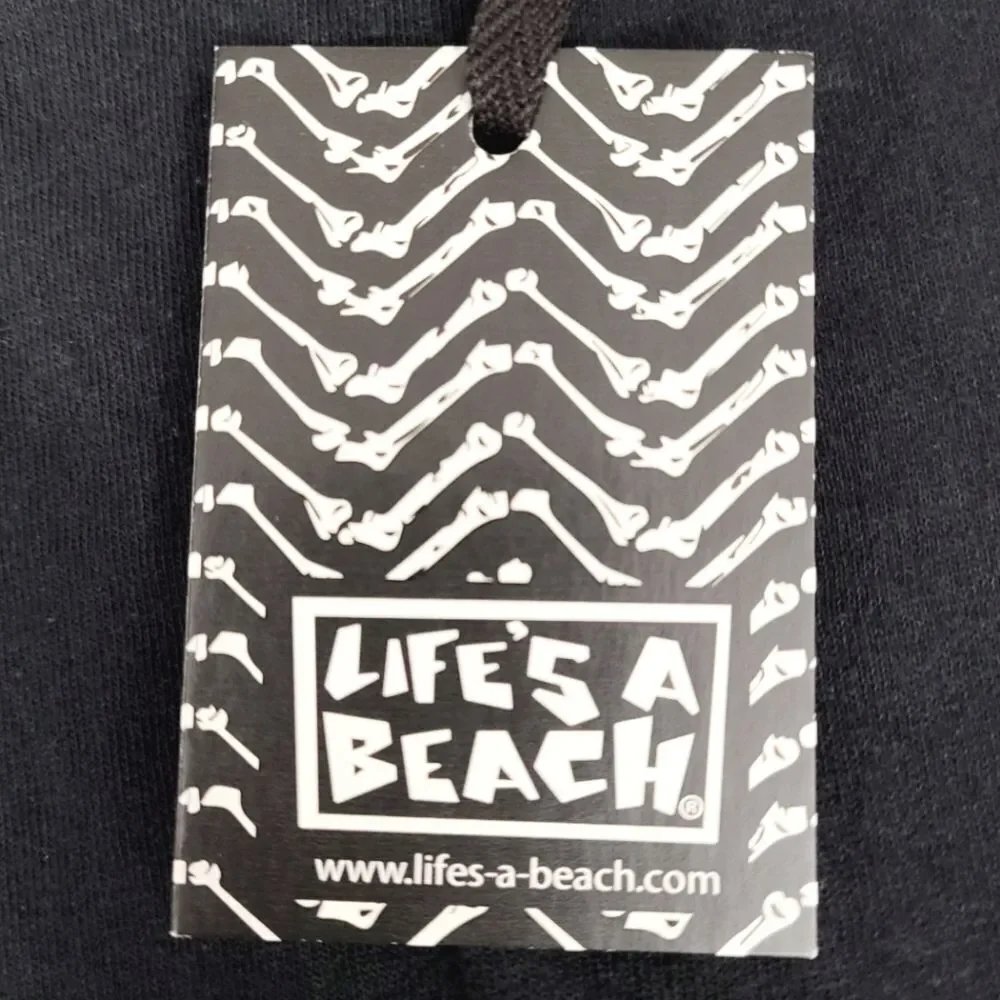 Lifes A Beach Mens Black & Green Cotton Short Sleeve Graphic Tee T shirt Size S - Picture 7 of 8